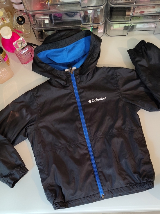 Columbia Other - Columbia Kids Black Hooded Jacket with Blue Fleece Lining